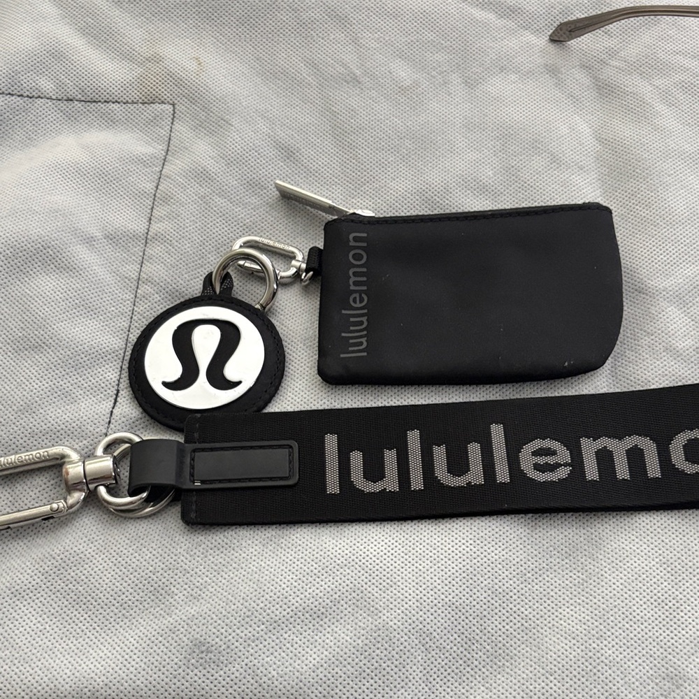 Lululemon Black Keychain and Pouch Set